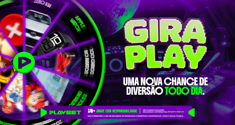 Imagem ilustrativa da GiraPlay, a roleta de prêmios da PlayBet
