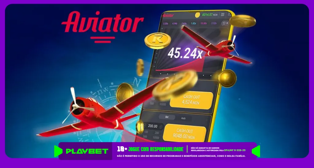 Imagem ilustrativa do jogo Aviator, disponível na PlayBet