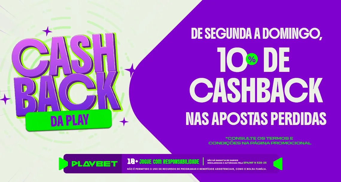 Imagem ilustrativa sobre a ação de cashback da PlayBet