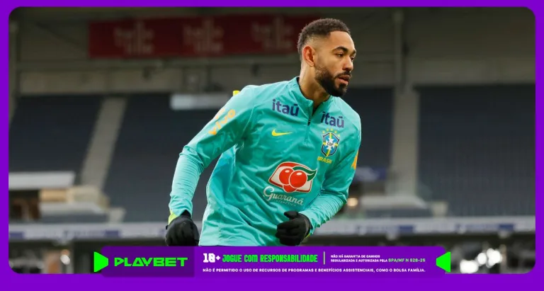 Imagem ilustrativa do atacante Matheus Cunha em treino da Seleção Brasileira. Foto: Rafael Ribeiro/CBF