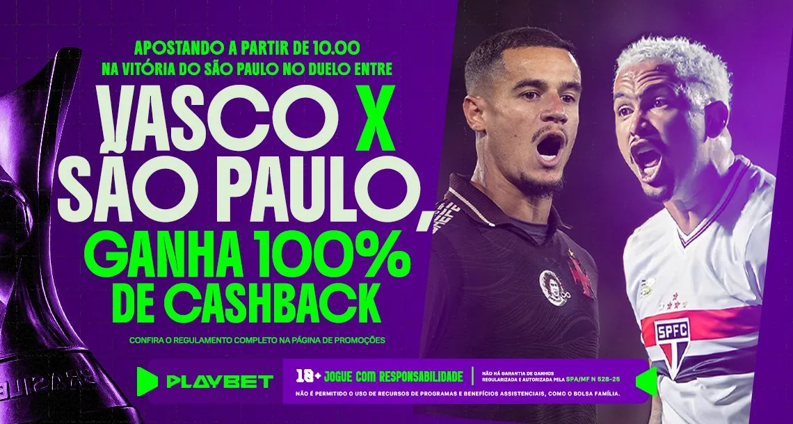Imagem ilustrativa sobre a ação da PlayBet para Vasco x São Paulo