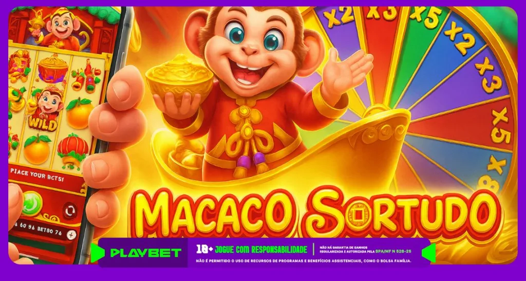 Imagem ilustrativa do jogo Macaco Sortudo, disponível na PlayBet