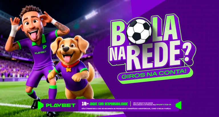 Imagem ilustrativa da promoção Bola na rede? Giros na Conta, disponível na PlayBet