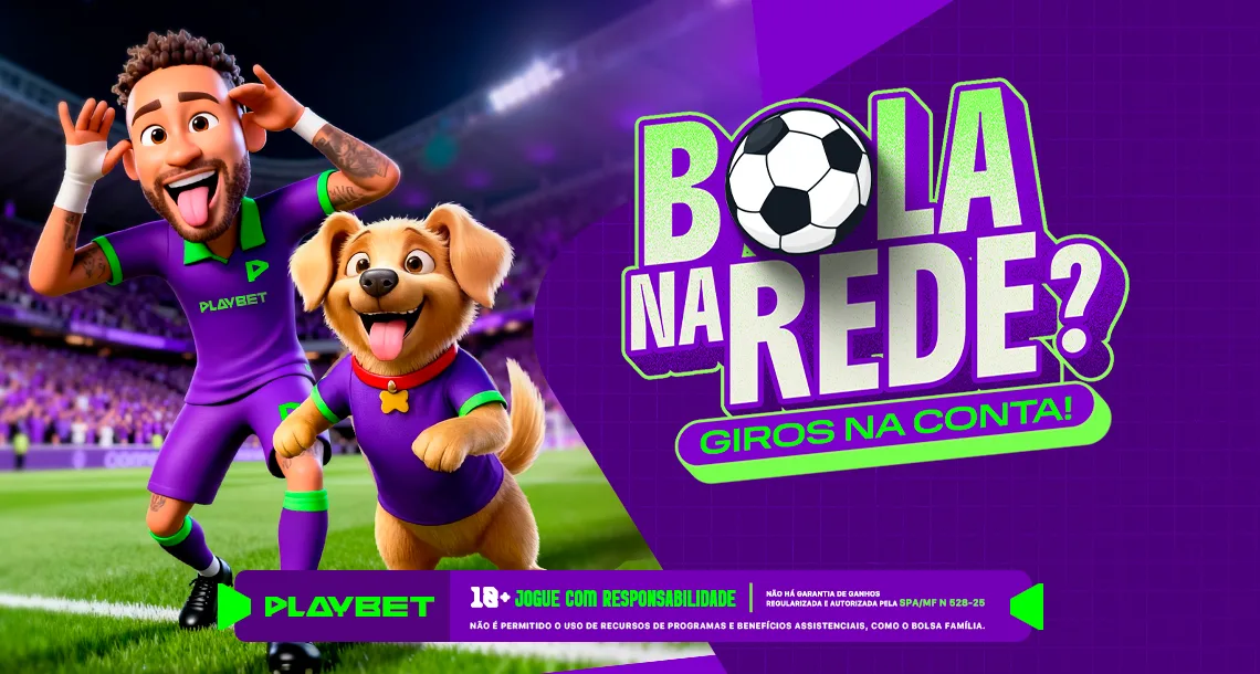 Imagem ilustrativa da promoção Bola na rede? Giros na Conta, disponível na PlayBet
