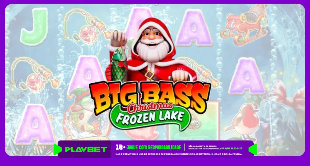 Imagem ilustrativa do jogo Big Bass Christmas Frozen Lake, disponível na PlayBet
