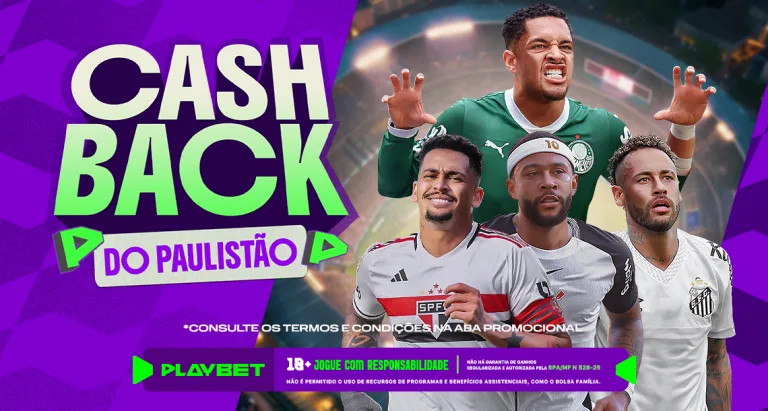 Imagem ilustrativa do Cashback do Paulistão, da PlayBet