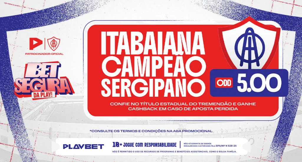 Imagem ilustrativa sobre a Super Odds da PlayBet para o Itabaiana