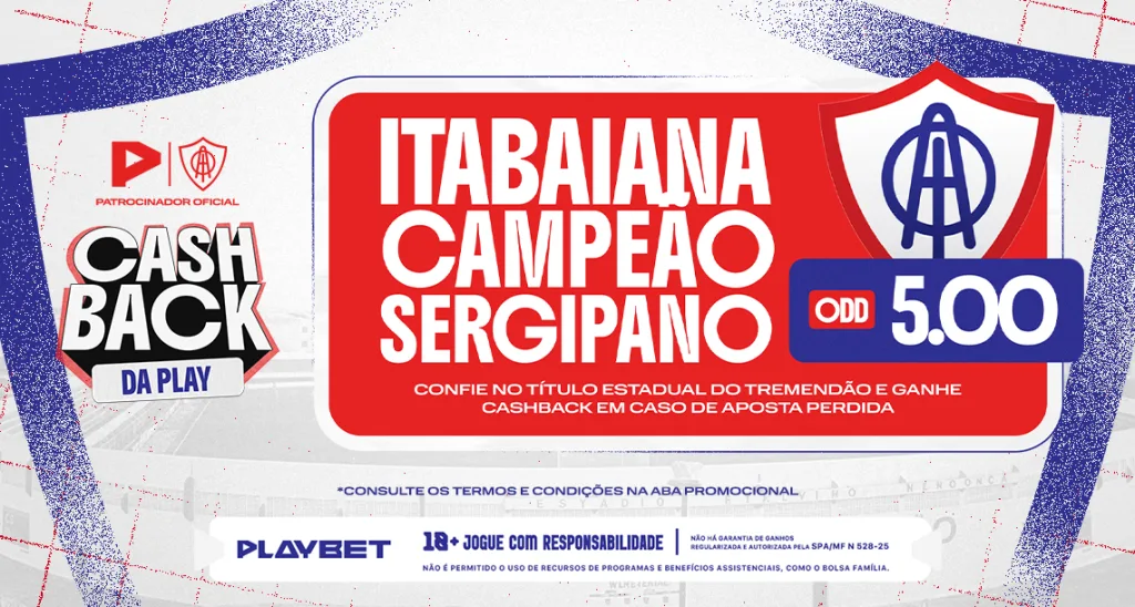 Imagem ilustrativa da promoção Super ODD envolvendo o time Itabaiana na PlayBet