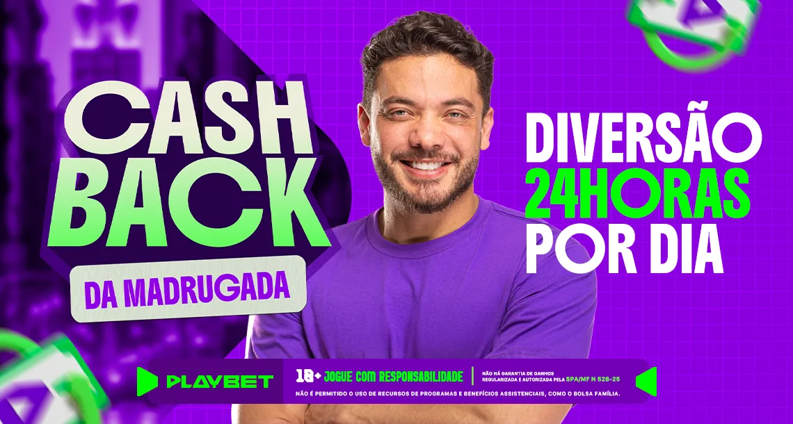 Imagem ilustrativa do Madruga Play, que promove cashback noturno para os jogadores da PlayBet