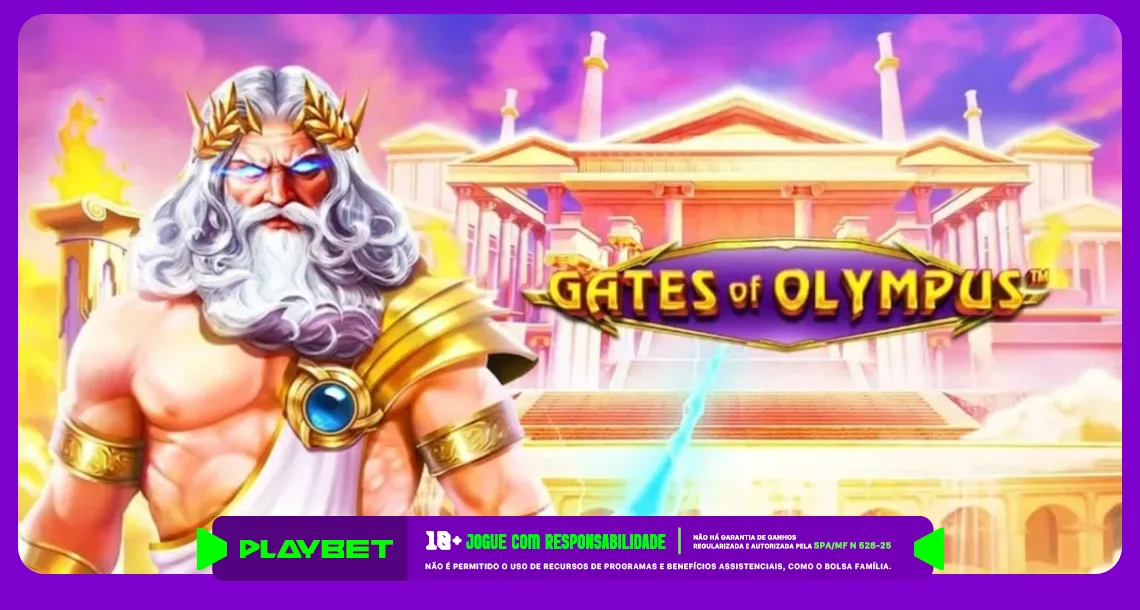 Imagem ilustrativa do jogo Gates of Olympus, da Pragmatic Play, disponível na PlayBet