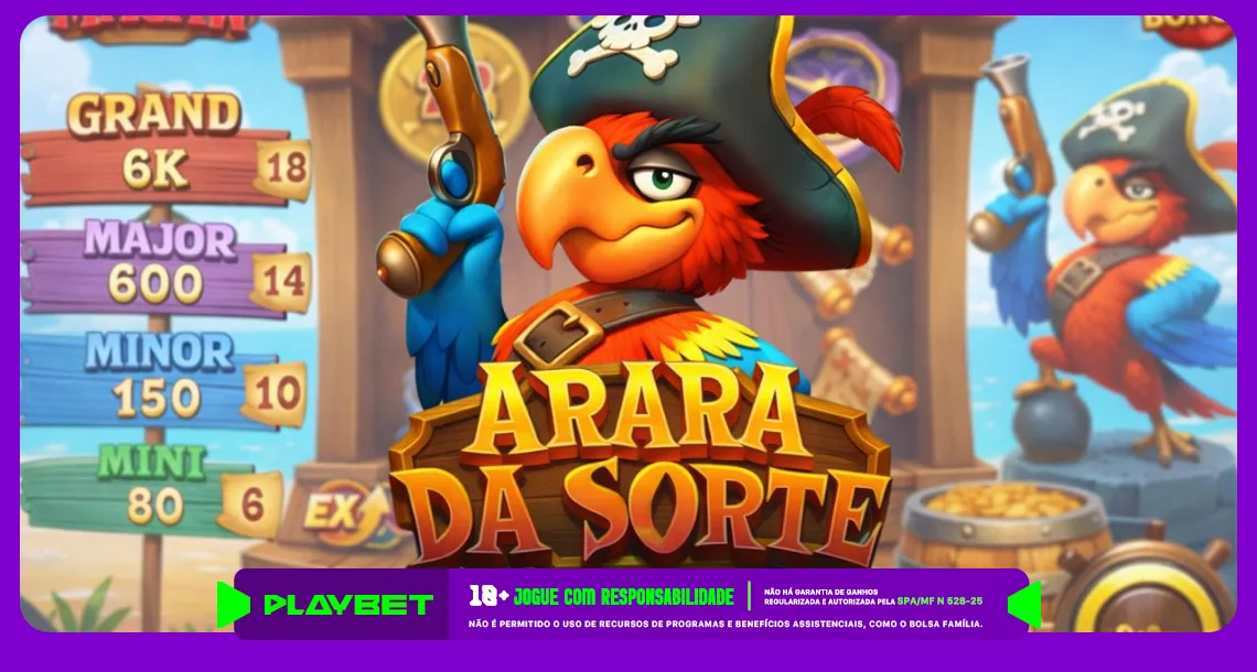 Imagem ilustrativa do jogo Arara da Sorte, disponível na PlayBet