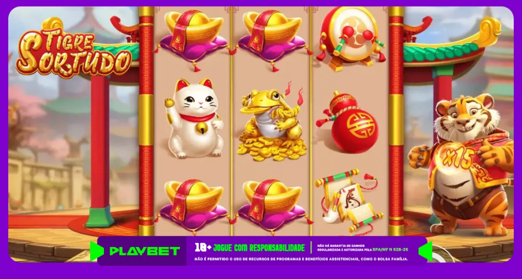 Imagem ilustrativa do jogo Tigre Sortudo, da Pragmatic Play, disponível na PlayBet