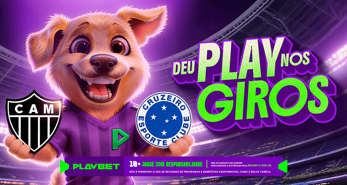 Imagem ilustrativa da promoção Deu Play nos Giros, envolvendo o jogo Cruzeiro x Atlético-MG