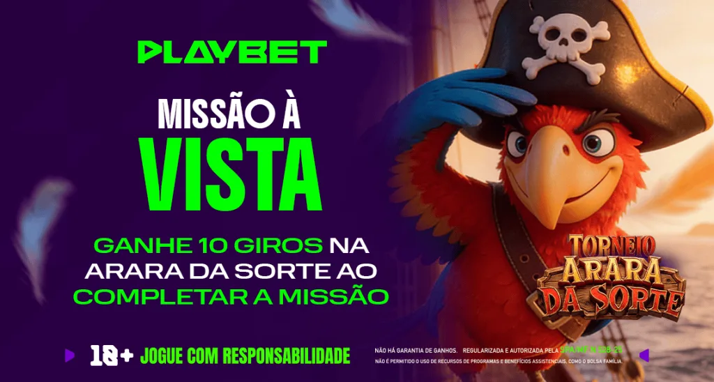 Imagem ilustrativa da Missão Play, envolvendo o Torneio Arara da Sorte, da PlayBet