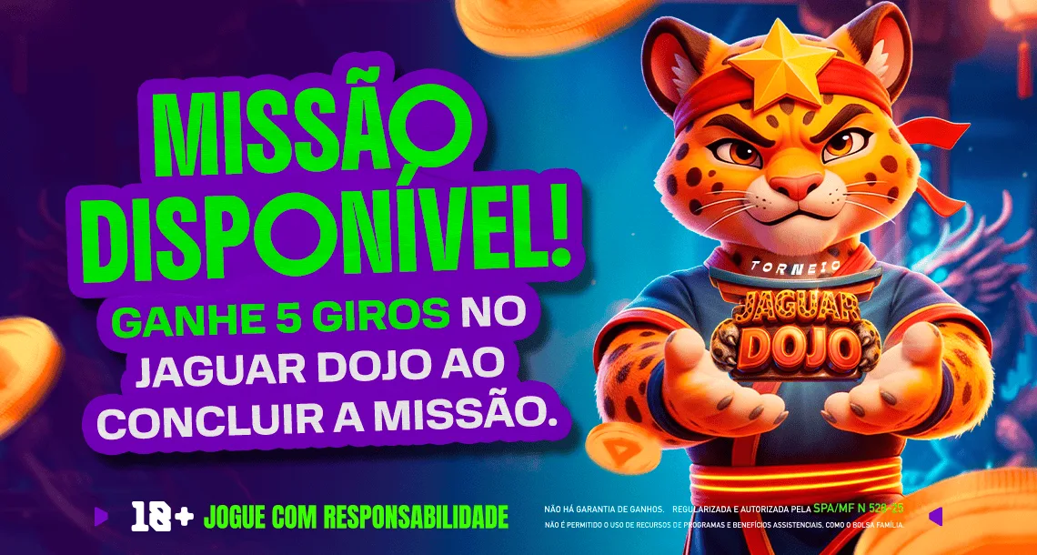 Imagem ilustrativa da Missão Play, envolvendo o Torneio Semanal Jaguar Dojo, na PlayBet