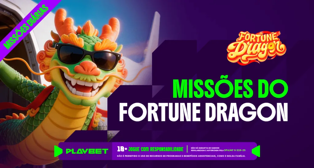 Imagem ilustrativa das Missões Fortune Dragon, disponíveis na PlayBet