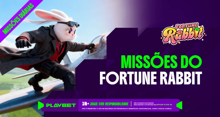 Imagem ilustrativa das Missões Play, envolvendo o jogo Fortune Rabbit