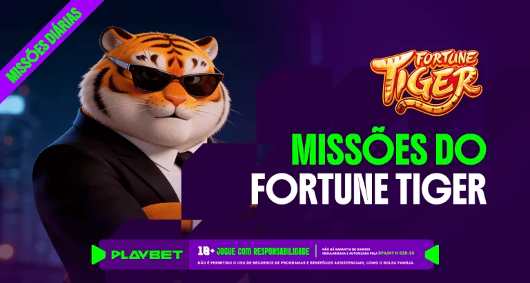 Imagem ilustrativa das Missões Play Fortune Tiger, da PlayBet