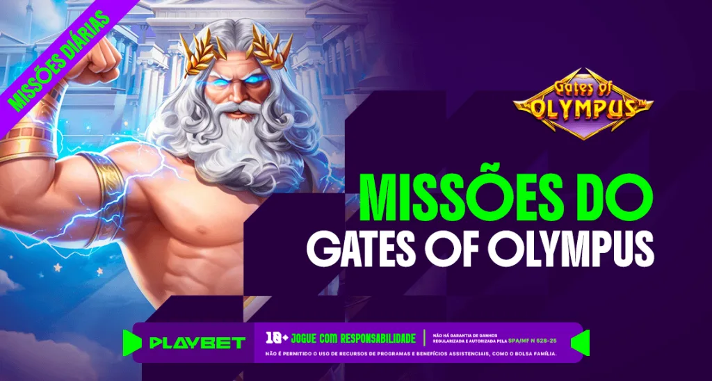 Imagem ilustrativa do jogo Gates of Olympus, na Missão Play, da PlayBet