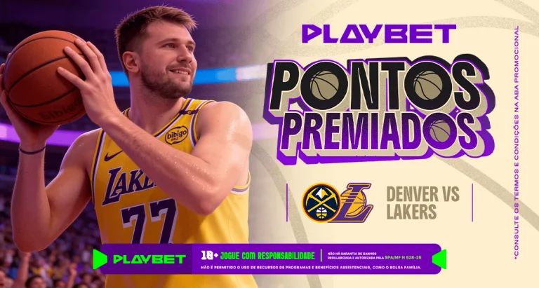 Imagem ilustrativa da promoção Pontos Premiados, da PlayBet, envolvendo o jogador Luka Dončić,