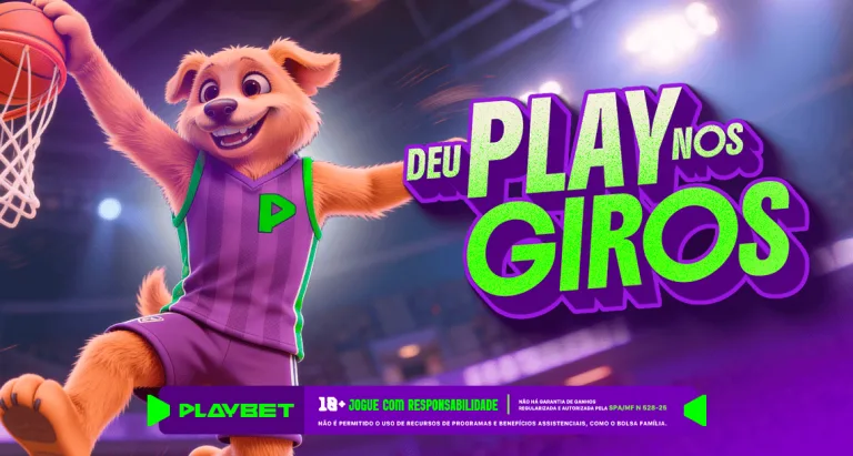 Imagem ilustrativa da promoção Deu Play nos Giros da NBA da PlayBet.