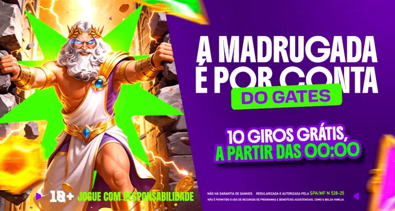 Imagem ilustrativa da promoção da madrugada da PlayBet, envolvendo o jogo Gates of Olympus