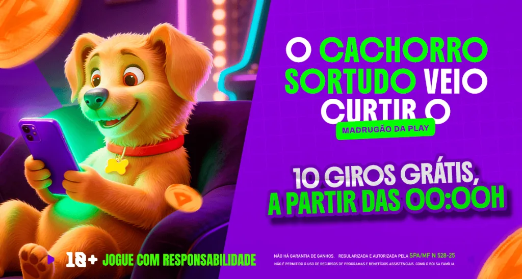 Imagem ilustrativa da promoção Giros Grátis na madrugada da PlayBet