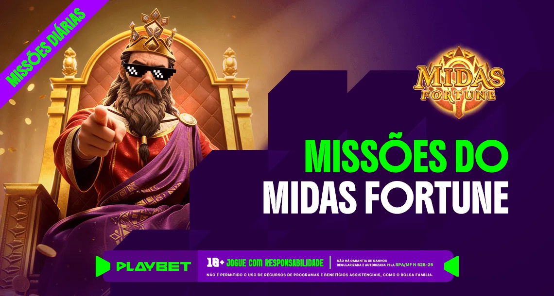 Imagem ilustrativa das Missões Play envolvendo o jogo Midas Fortune