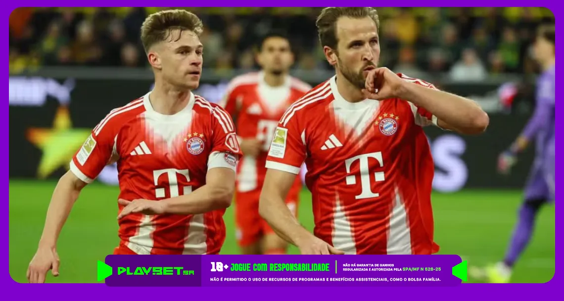 Harry Kane e Joshua Kimmich, jogadores do Bayern de Munique. Foto: Bayern/Divulgação
