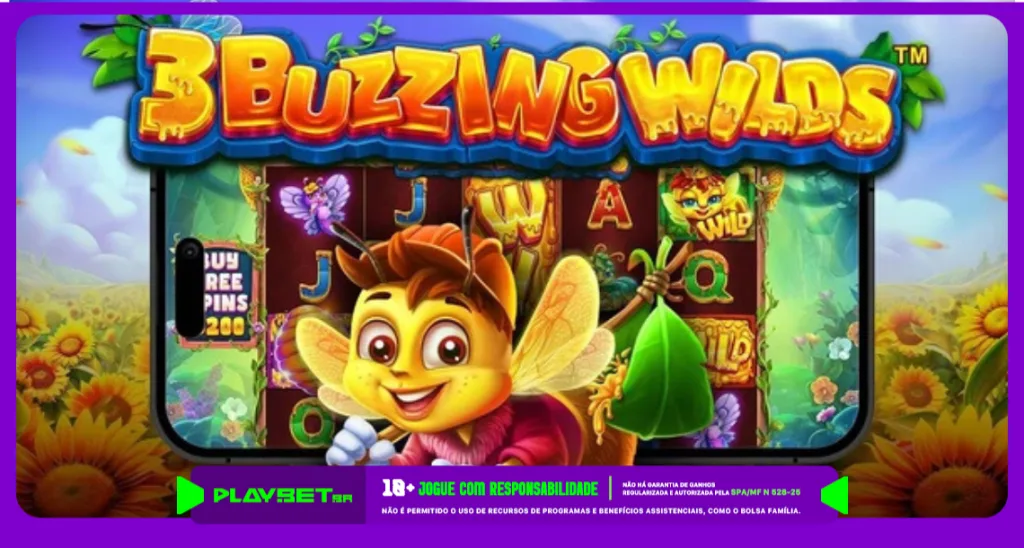 Imagem ilustrativa do slot 3 Buzzing Wilds, disponível na PlayBet