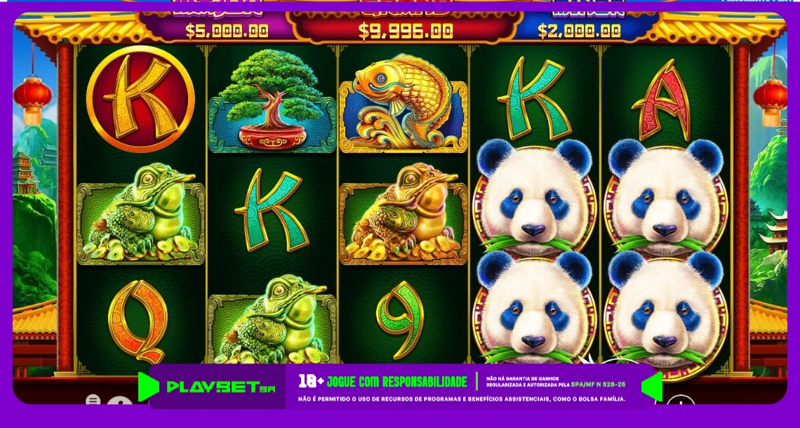 Imagem ilustrativa do slot Fortune Panda, disponível na PlayBet
