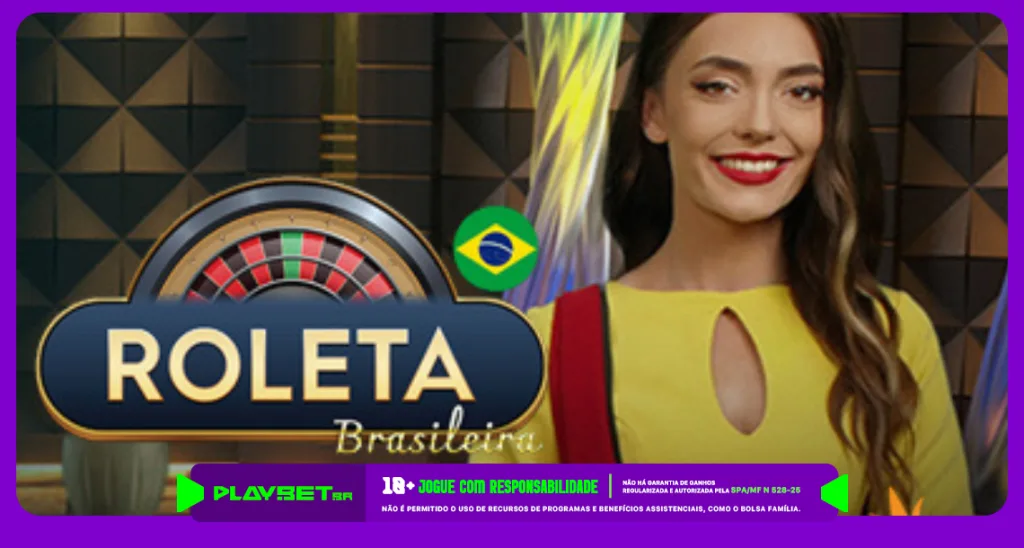 Imagem ilustrativa do jogo de cassino ao vivo "Roleta Brasileira", disponível na Play