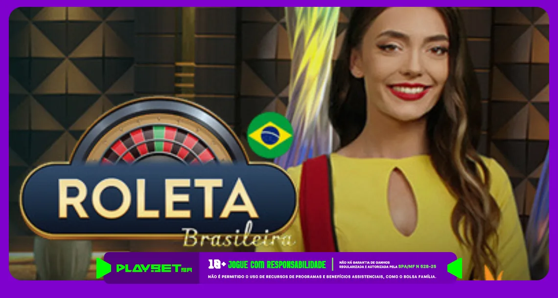 Imagem ilustrativa do jogo de cassino ao vivo "Roleta Brasileira", disponível na Play