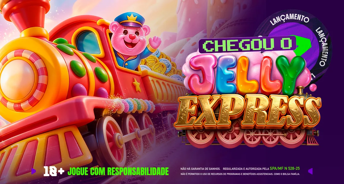 Imagem ilustrativa do Jelly Express, novo lançamento da Pragmatic Play, disponível na Play.Bet.Br.
