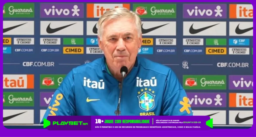 Imagem de Carlo Ancelotti, técnico da seleção brasileira Imagem: Reprodução/CBF