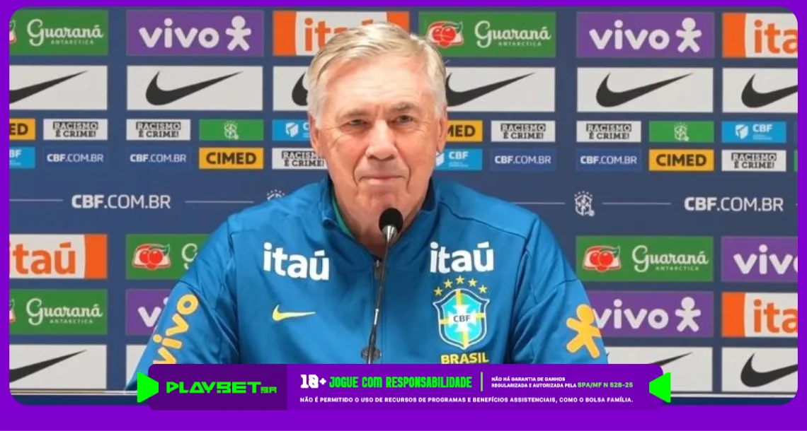 Imagem de Carlo Ancelotti, técnico da seleção brasileira Imagem: Reprodução/CBF