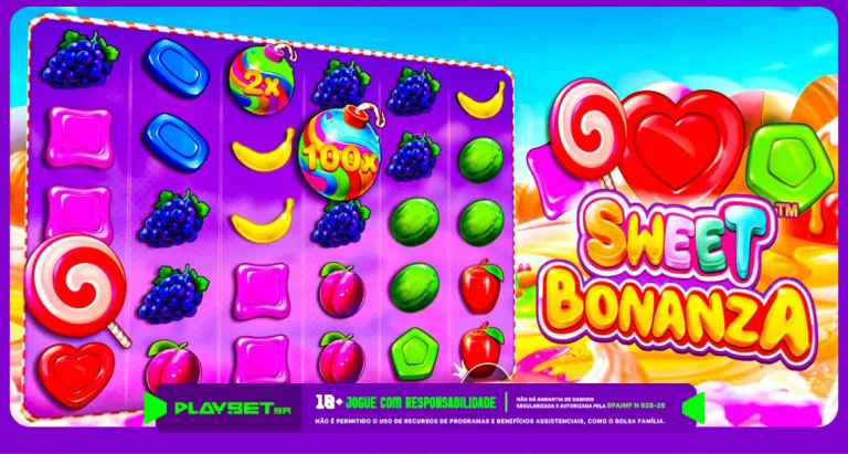Imagem ilustrativa do jogo Sweet Bonanza, disponível na Play.Bet.br