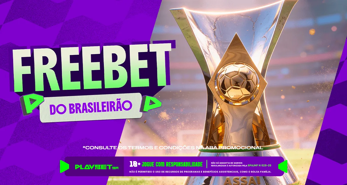 Imagem ilustrativa da promoção da Play, envolvendo o Brasileirão Série A, valendo Freebets