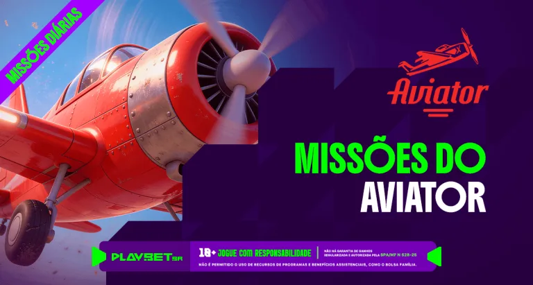 Imagem ilustrativa das Missões Play, envolvendo o crash game Aviator, na Play.Bet.br