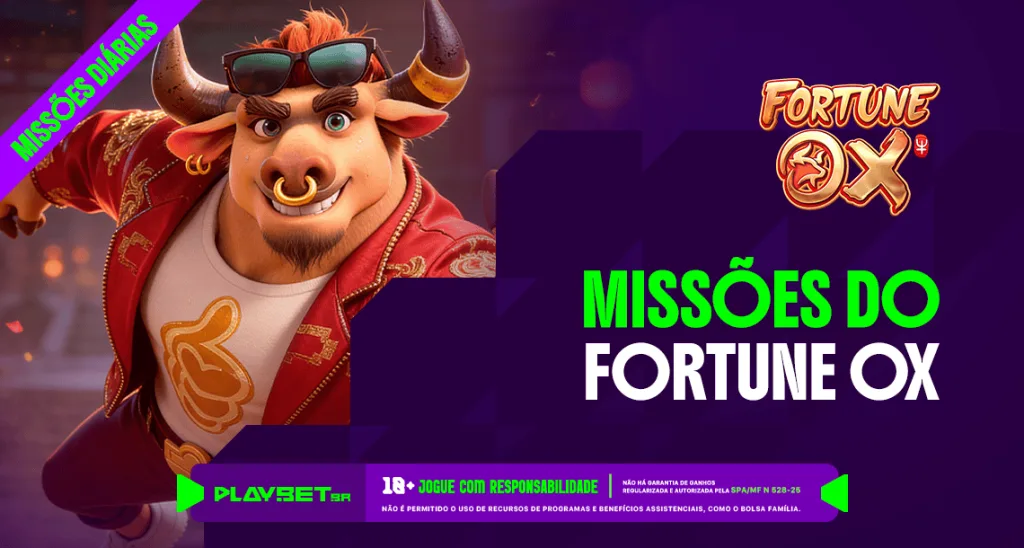 Imagem ilustrativa das Missões Play, envolvendo o jogo Fortune Ox