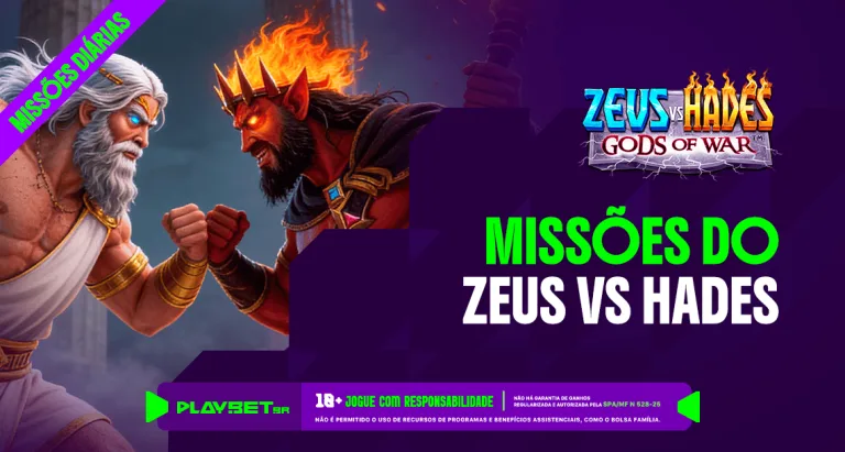 Imagem ilustrativa das Missões Play, envolvendo o jogo Zeus vs Hades, na Play.Bet.br