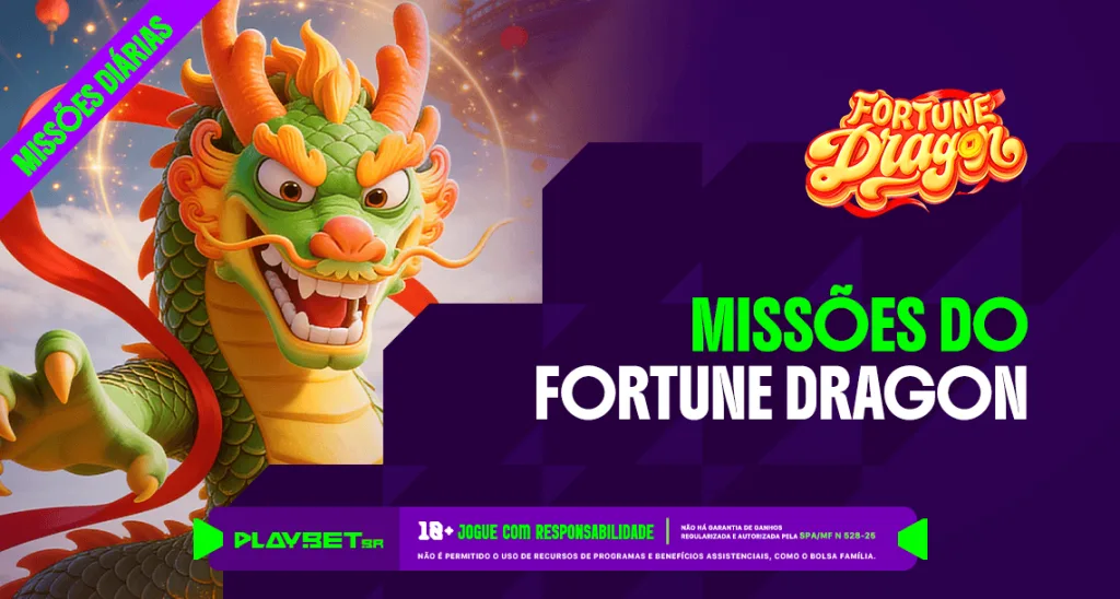 Imagem ilustrativa das Missões Play, envolvendo o jogo Fortune Dragon