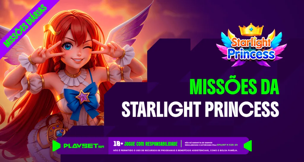 Imagem ilustrativa das Missões Play, envolvendo o jogo Starlight Princess na Play