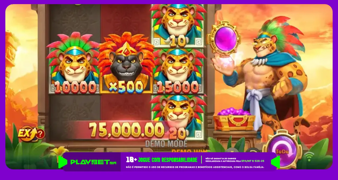 Imagem ilustrativa do slot Onça sortuda 500, da TaDa Gaming, disponível na Play.Bet.Br.