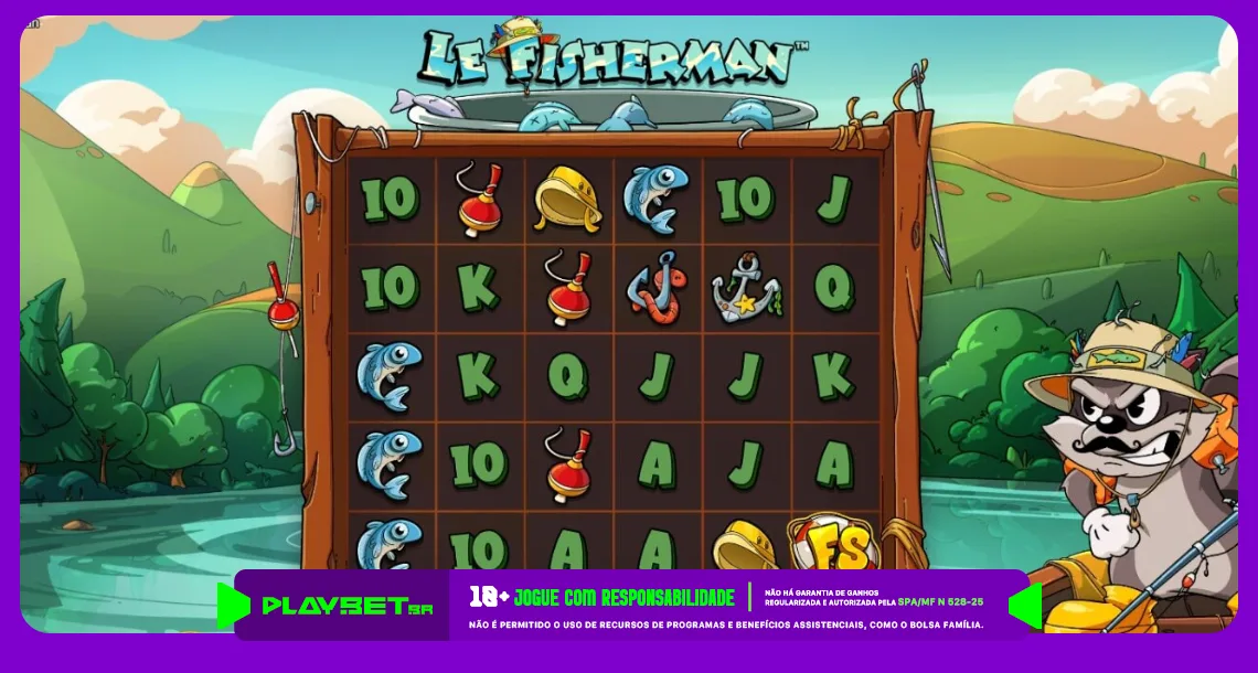 Imagem ilustrativa do slot Le Fisherman, da Hacksaw Gaming, disponível na Play.Bet.Br.