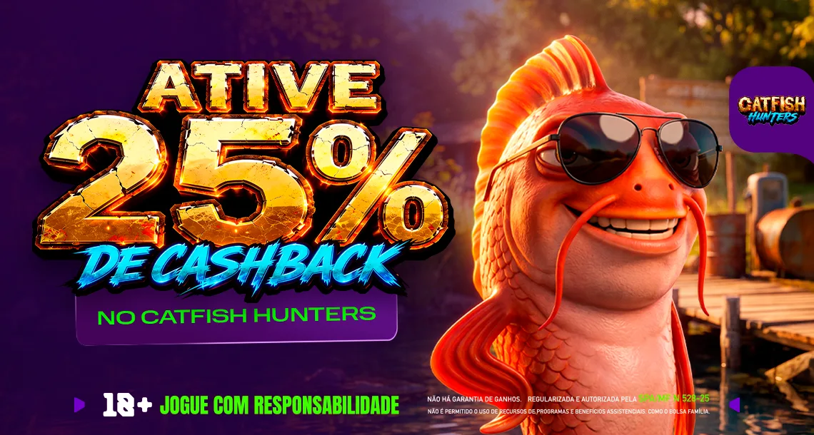 Imagem ilustrativa do cashback de 25% no Catfish Hunters.