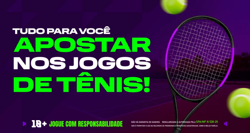 Imagem ilustrativa sobre apostas em tênis, disponíveis na Play.bet.br.