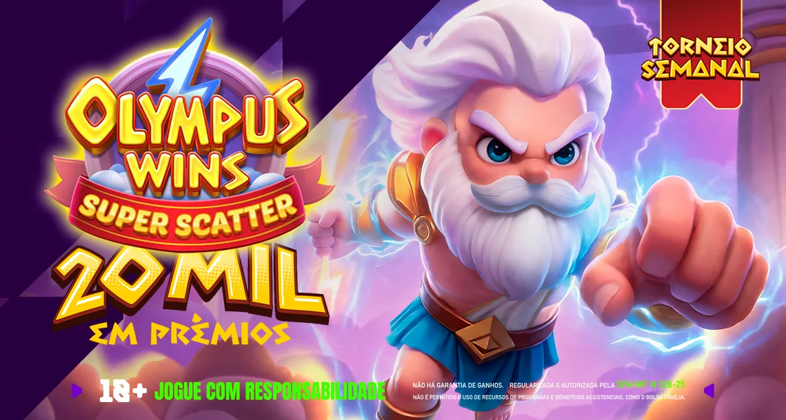 Imagem ilustrativa do Torneio Semanal do Olympus Wins Super Scatter, disponível na Play.bet.br.