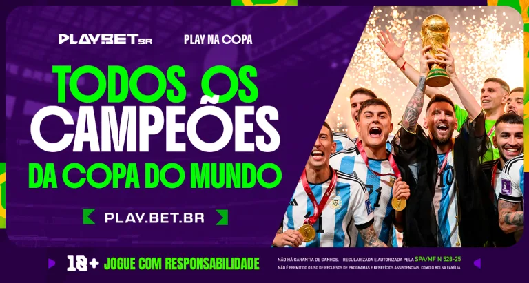Imagem ilustrativa sobre todos os campeões da copa do mundo.