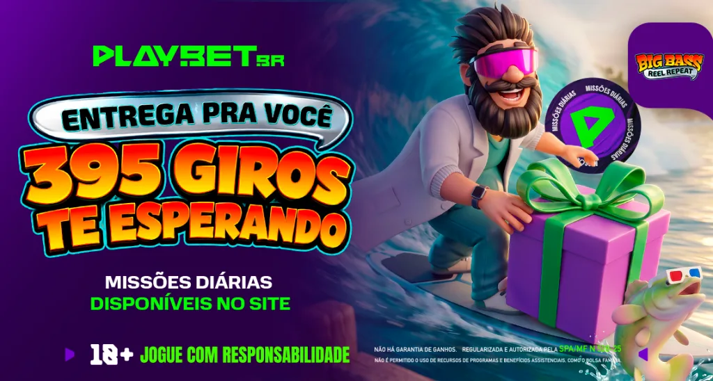 Imagem ilustrativa das missões play com o jogo Big Bass Repeat, disponível na Play.Bet.br
